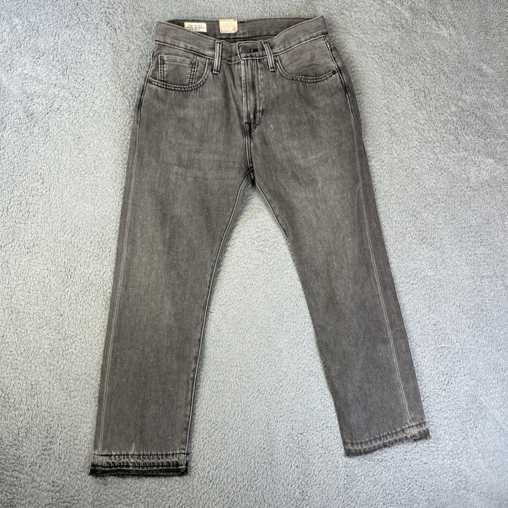 Levis Jeans Mens 28x26 Gray Denim Pants 551 Z Premium Straight Raw Hem Big E NEW